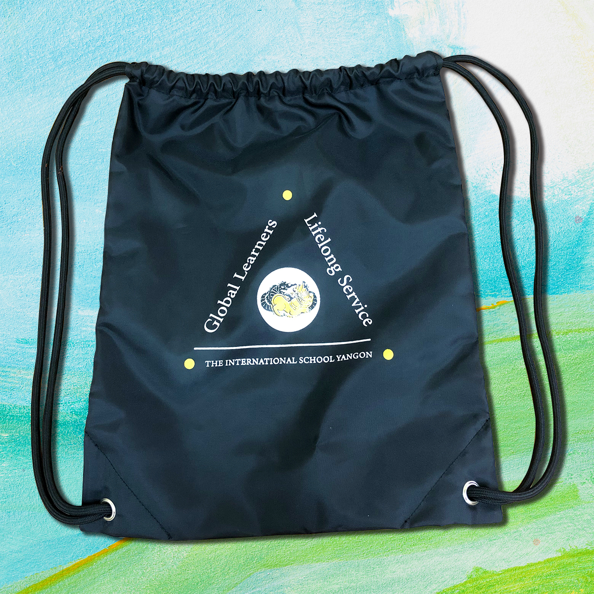 BLACK DRAWSTRING BAG