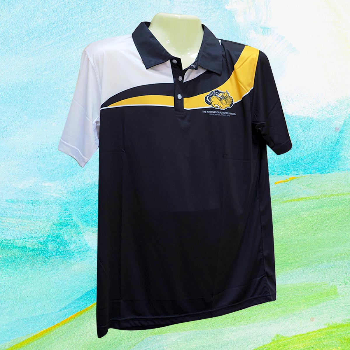 W-POLO SHIRT WITH BLACK & YELLOW STRIP