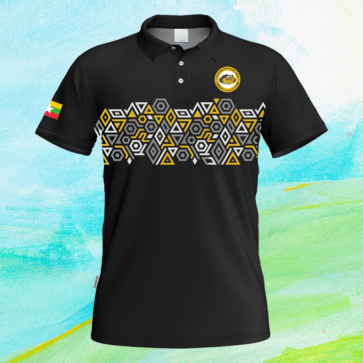 TENNIS BLACK POLO SHIRT